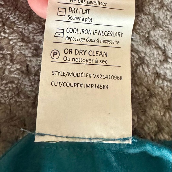 Vince emerald green long sleeve blouse w/split front drape jewel tone - Picture 6 of 7